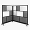 Luxor Workflow Modular Wall Bundle with 2 Walls Hinge and Casters, 70'' x 70'' and 53'' x 70'', Black MW-FWCGHCB2 - alternate 1
